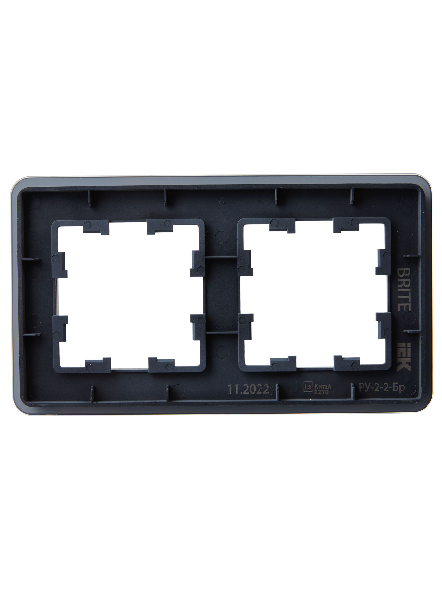             BRITE Жиектеме 2-орынды РУ-2-2-Бр шыны графит RE IEK    