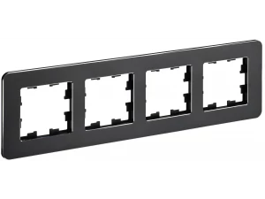 BRITE Рамка 4-местная РУ-4-1-Бр металл черный RE IEK