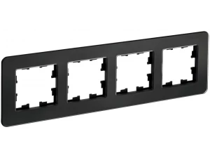 BRITE Рамка 4-местная РУ-4-2-Бр стекло черный RE IEK