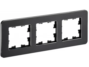 BRITE Рамка 3-местная РУ-3-1-Бр металл черный RE IEK