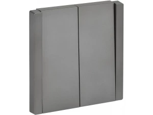 FORTE&PIANO Выключатель 2-клавишный проходной 10А FP507 сталь ИЭК