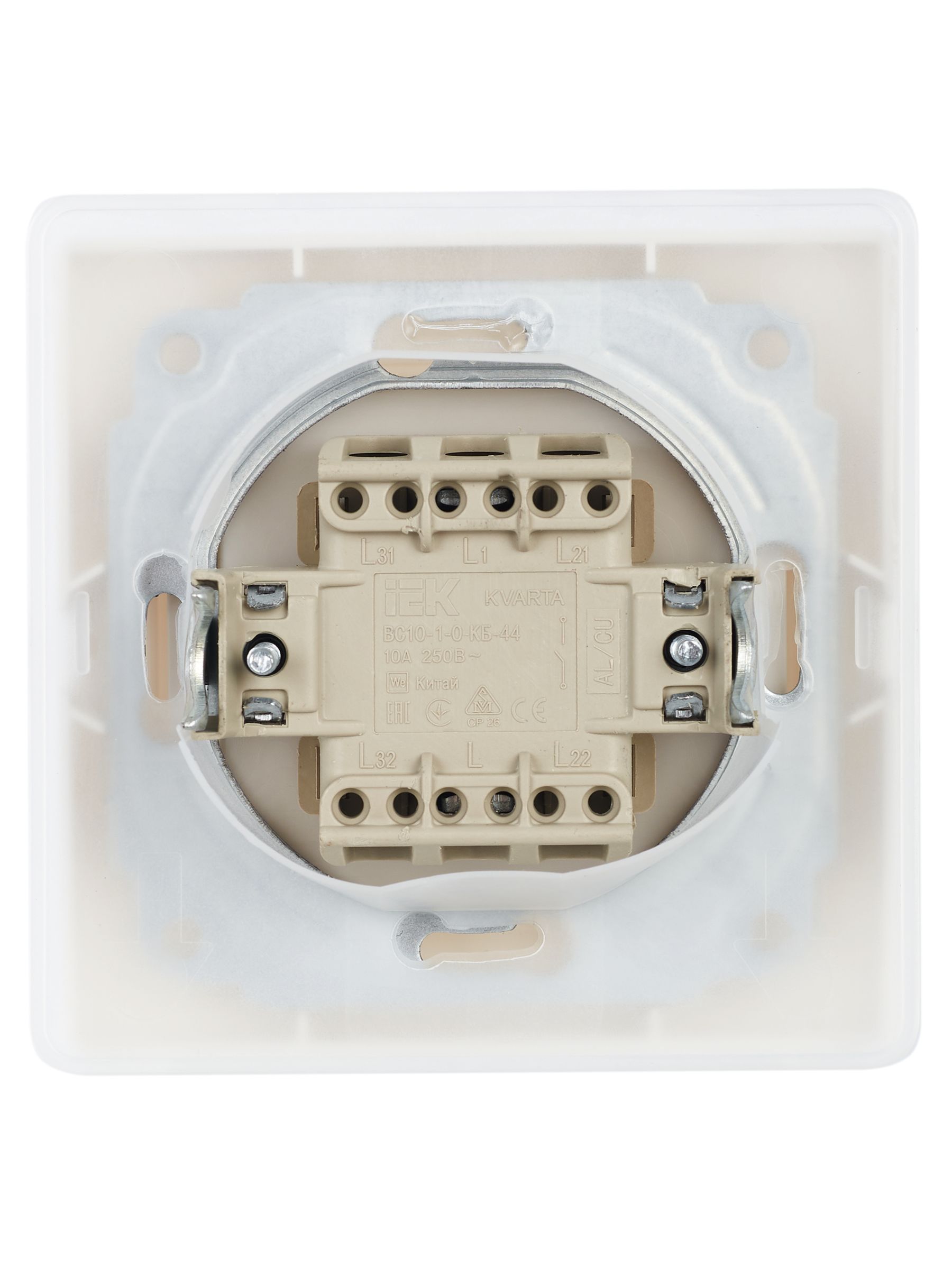             KVARTA Ажыратқыш 1 пернелі 10А IP44 ВС10-1-0-КБ-44 ақ IEK    