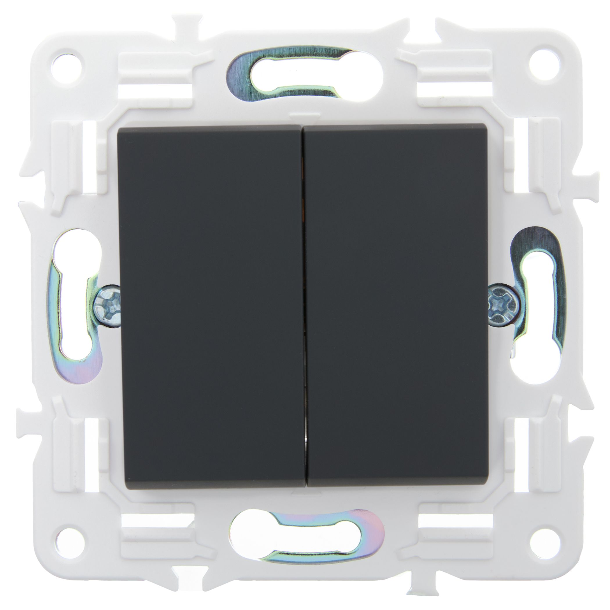             SKANDY Ажыратқыш 2 пернелі, индикациямен 10А SK-V09G графит IEK    