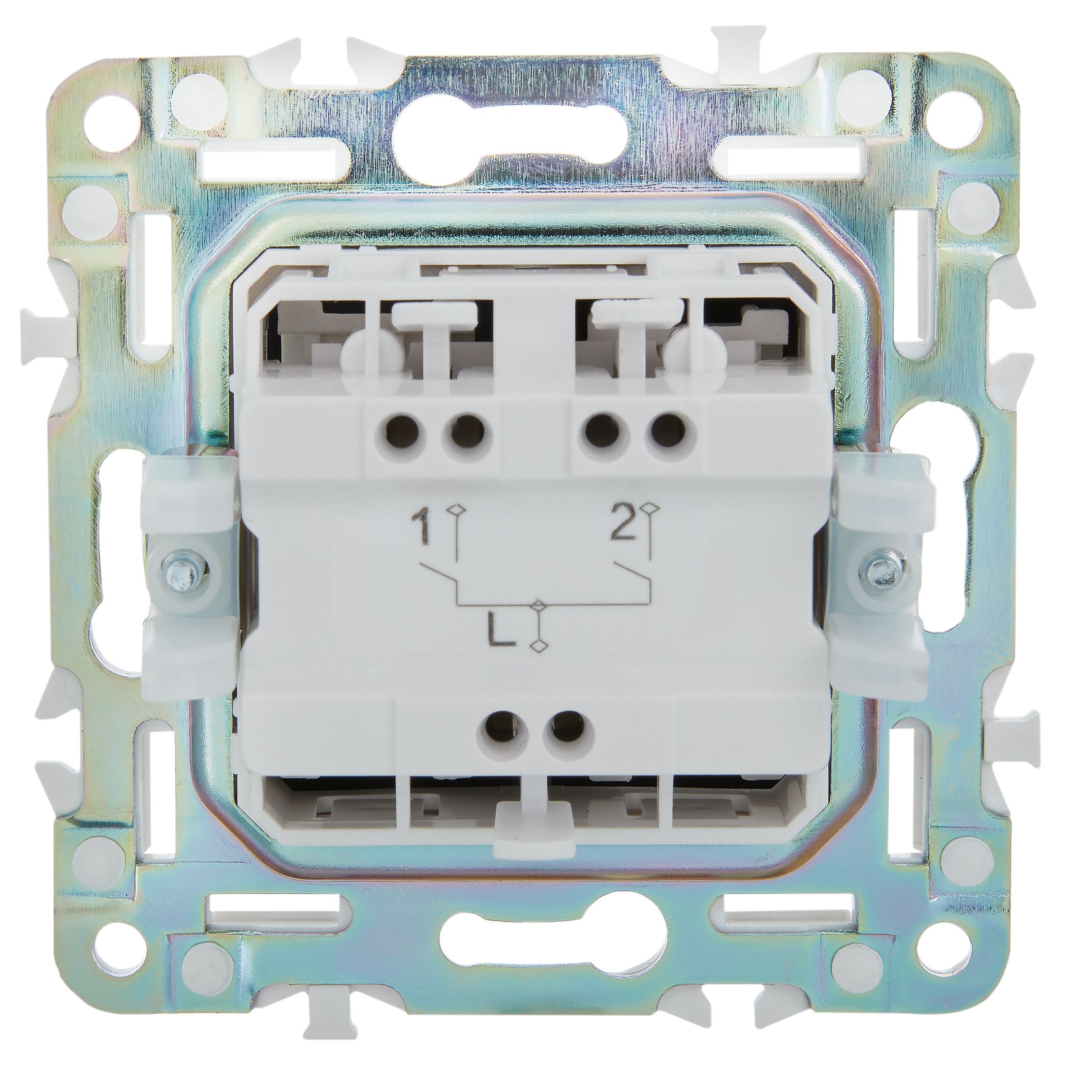             SKANDY Ажыратқыш 2 пернелі, индикациямен 10А SK-V09G графит IEK    