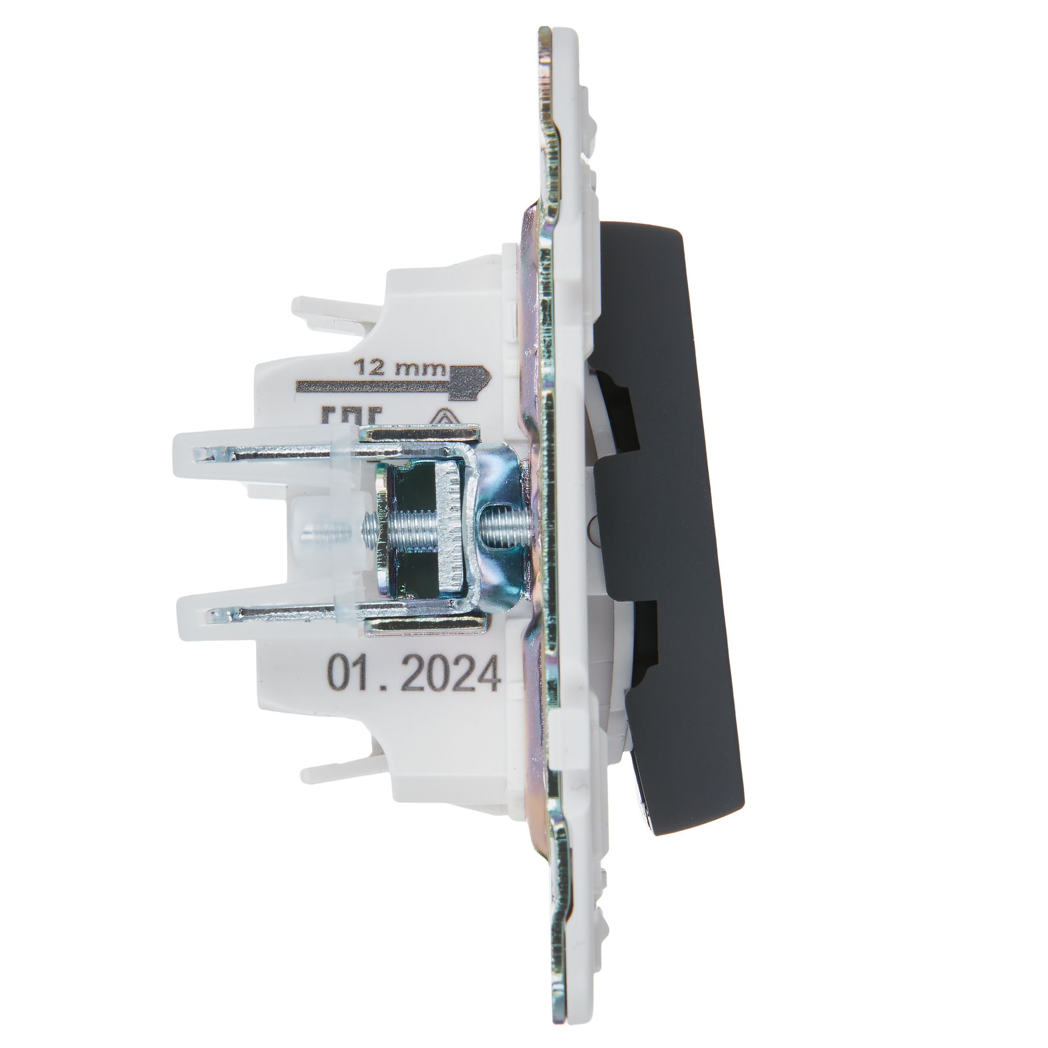             SKANDY Ажыратқыш 2 пернелі, индикациямен 10А SK-V09G графит IEK    