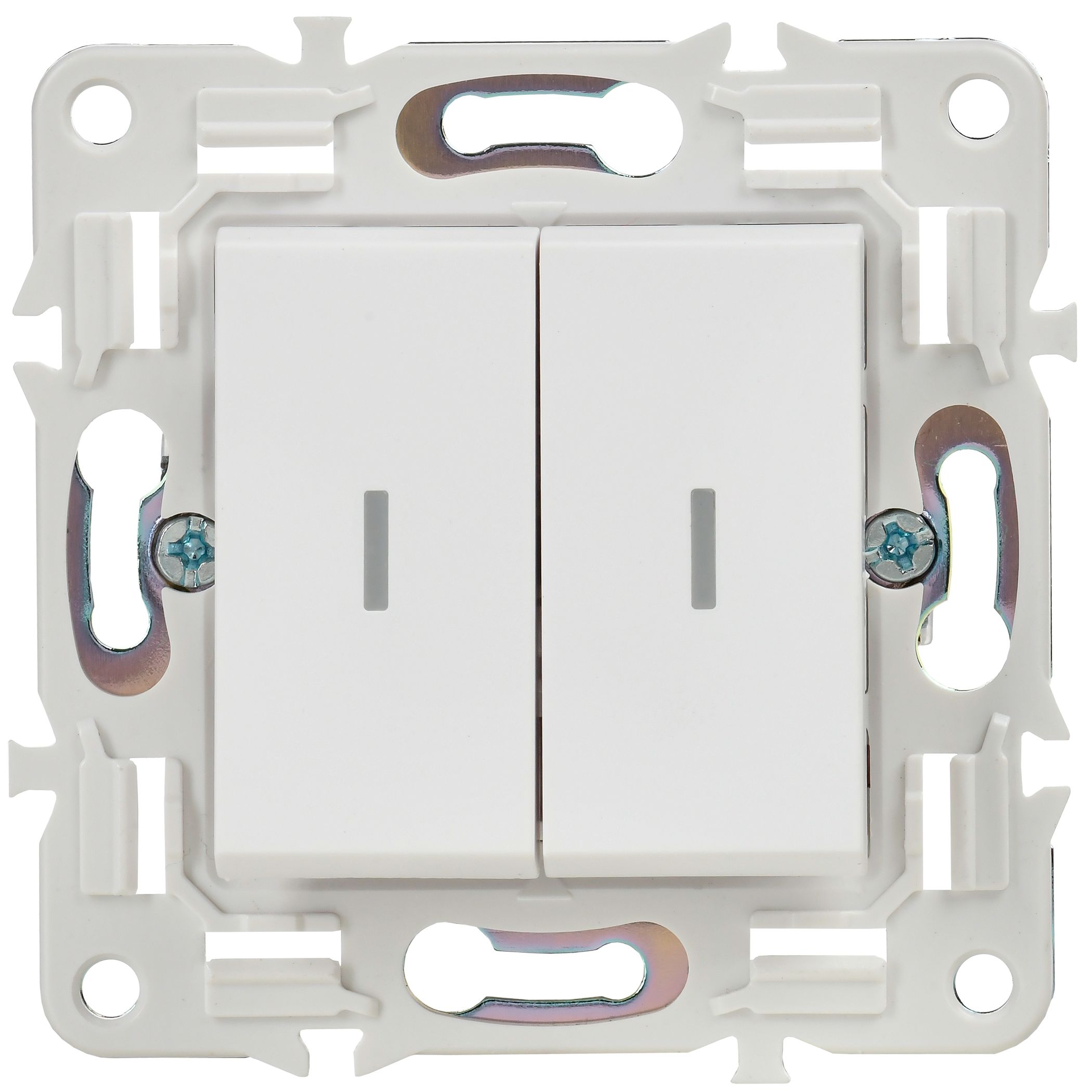             SKANDY Ажыратқыш 2 пернелі, индикациямен 10А SK-V09W арктикалық ақ IEK    