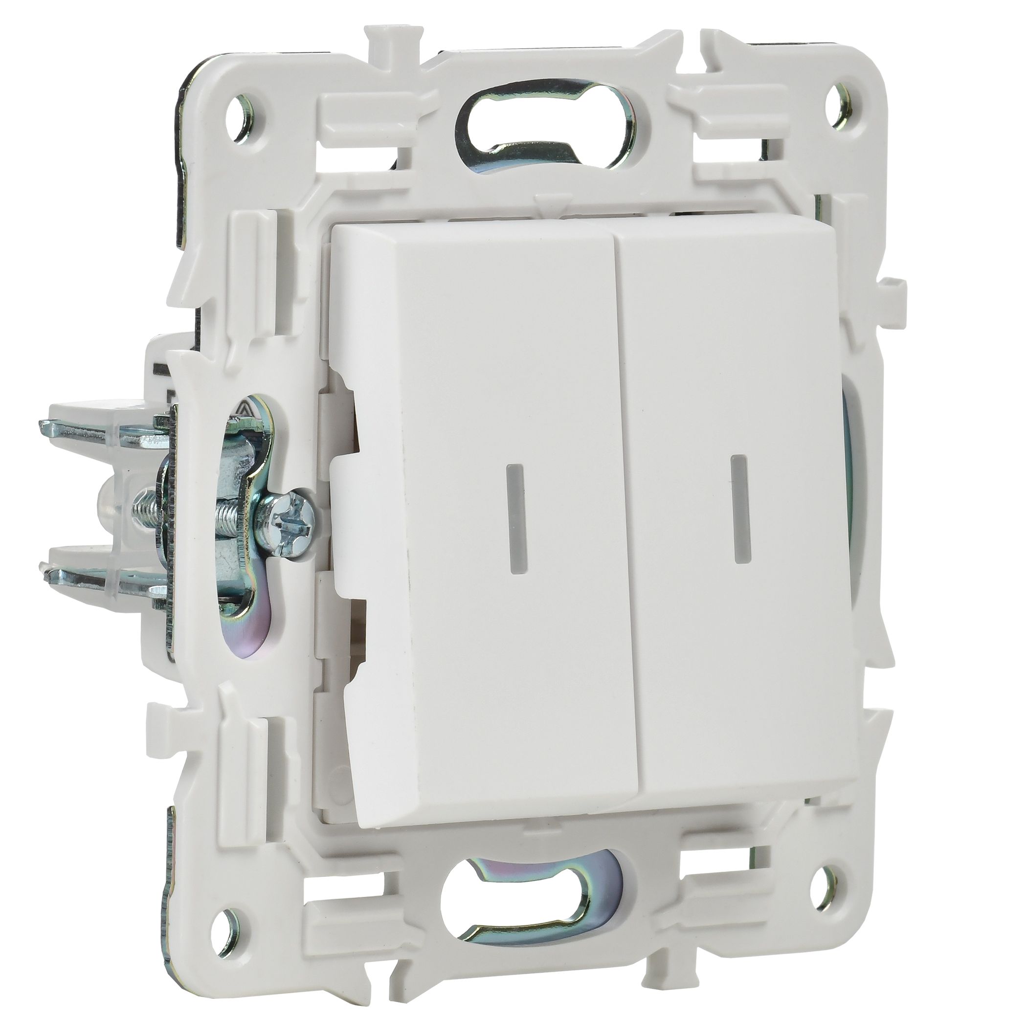             SKANDY Ажыратқыш 2 пернелі, индикациямен 10А SK-V09W арктикалық ақ IEK    