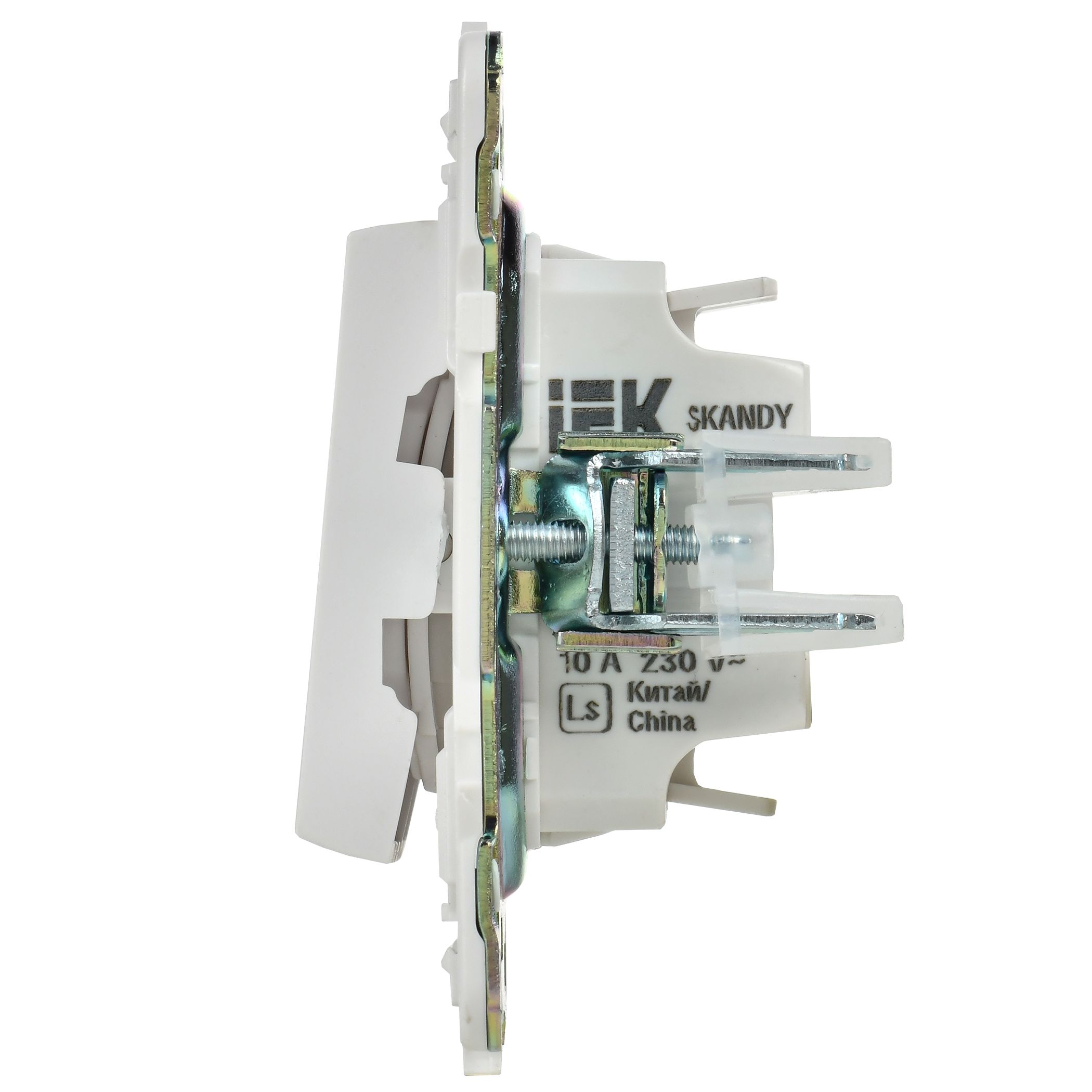             SKANDY Ажыратқыш 2 пернелі, индикациямен 10А SK-V09W арктикалық ақ IEK    