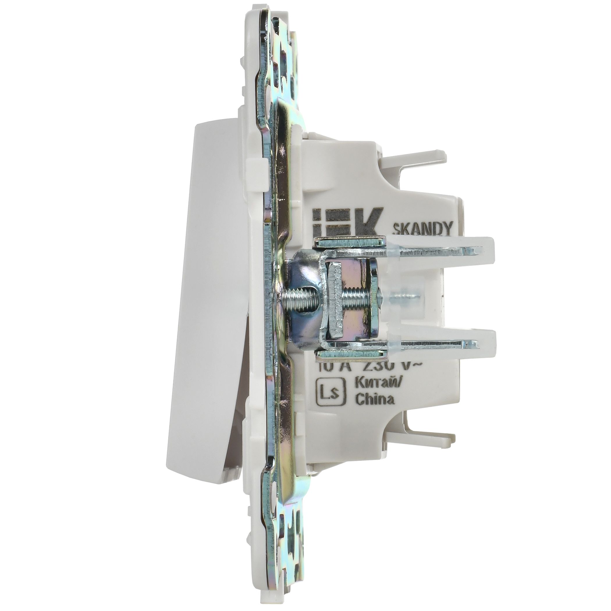             SKANDY Ажыратқыш 1 пернелі, өтпелі 10А SK-V02W арктикалық ақ IEK    