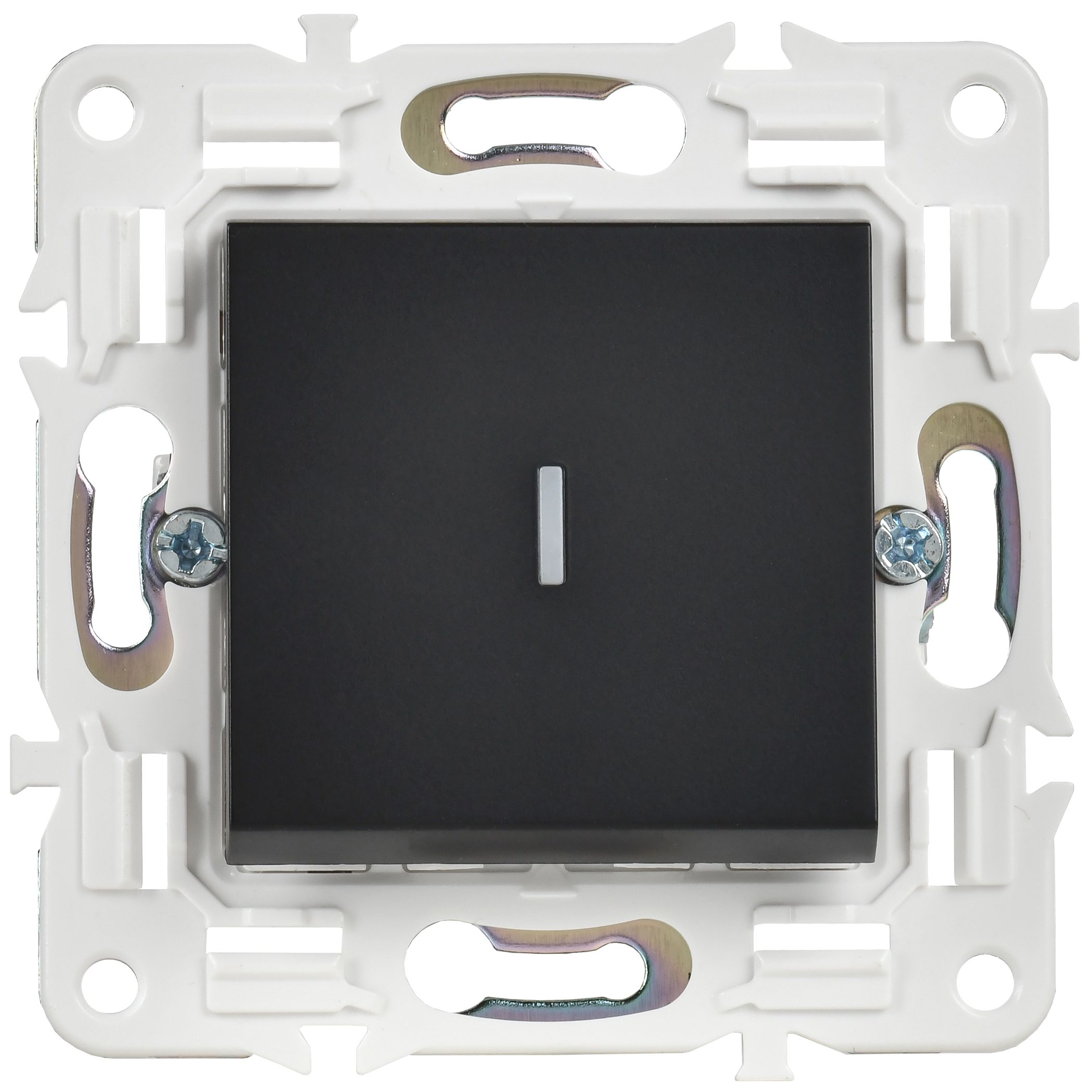             SKANDY Ажыратқыш, 1 пернелі, өтпелі, индикациямен, 10А SK-V08Bl қара IEK    