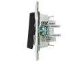            SKANDY Ажыратқыш, 1 пернелі, өтпелі, индикациямен, 10А SK-V08Bl қара IEK    