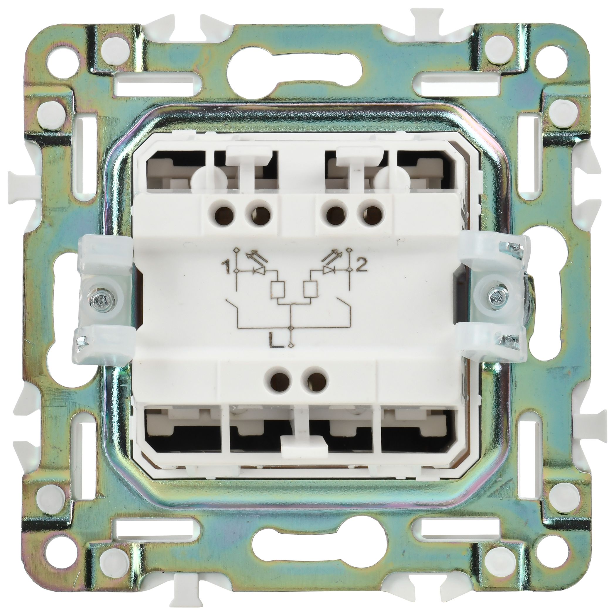             SKANDY Ажыратқыш, 2 пернелі, өтпелі, индикациямен, 10А SK-V10Bl қара IEK    