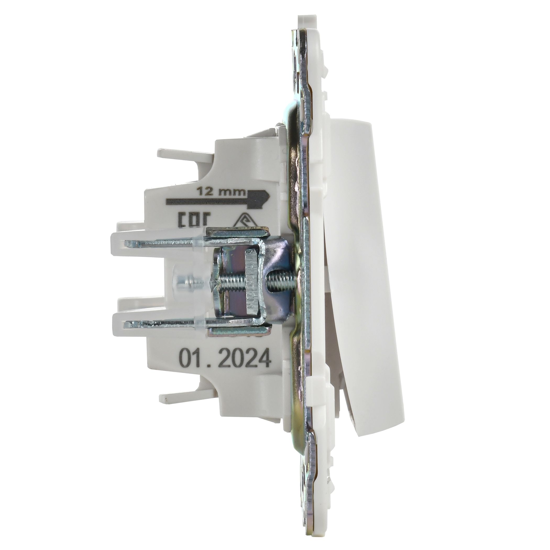             SKANDY Ажыратқыш, 1 пернелі, өтпелі, индикациямен, 10А SK-V08W арктикалық ақ IEK    