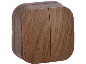 GLORY Выключатель 2-клавишный для открытой установки 10А ВС20-2-0-ХД дуб IEK