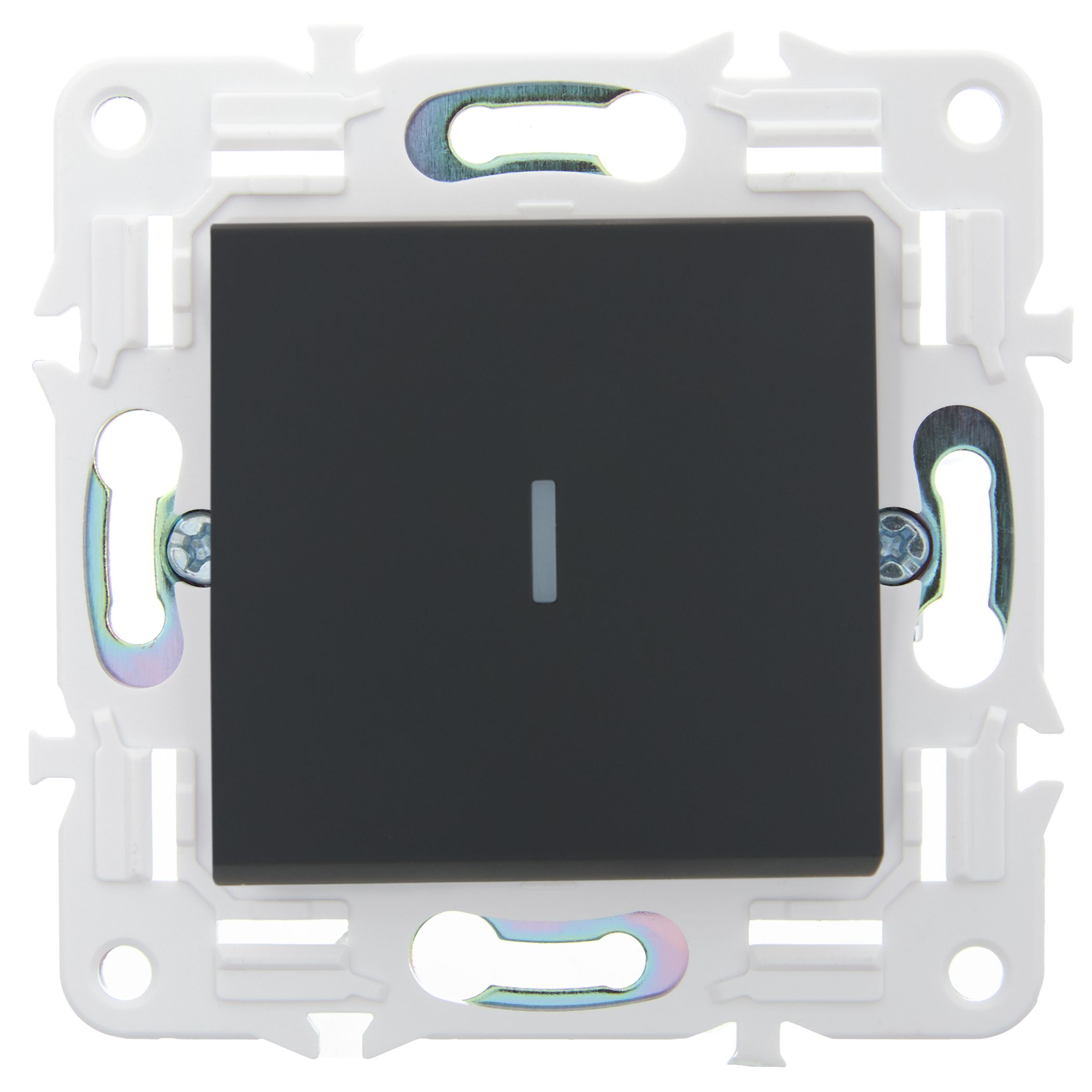             SKANDY Ажыратқыш, 1 пернелі, өтпелі, индикациямен, 10А SK-V08G графит IEK    