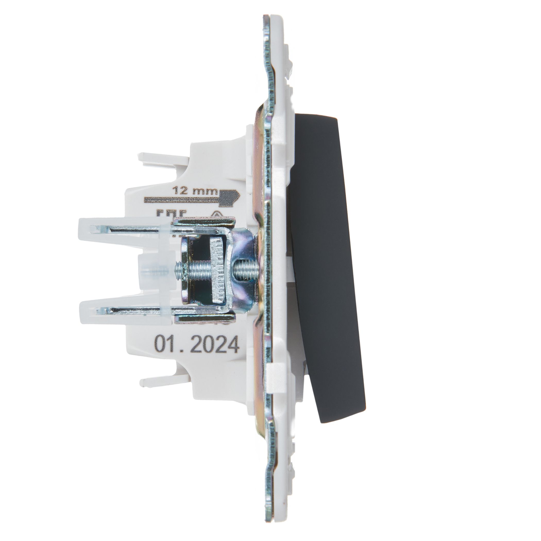             SKANDY Ажыратқыш, 1 пернелі, өтпелі, индикациямен, 10А SK-V08G графит IEK    