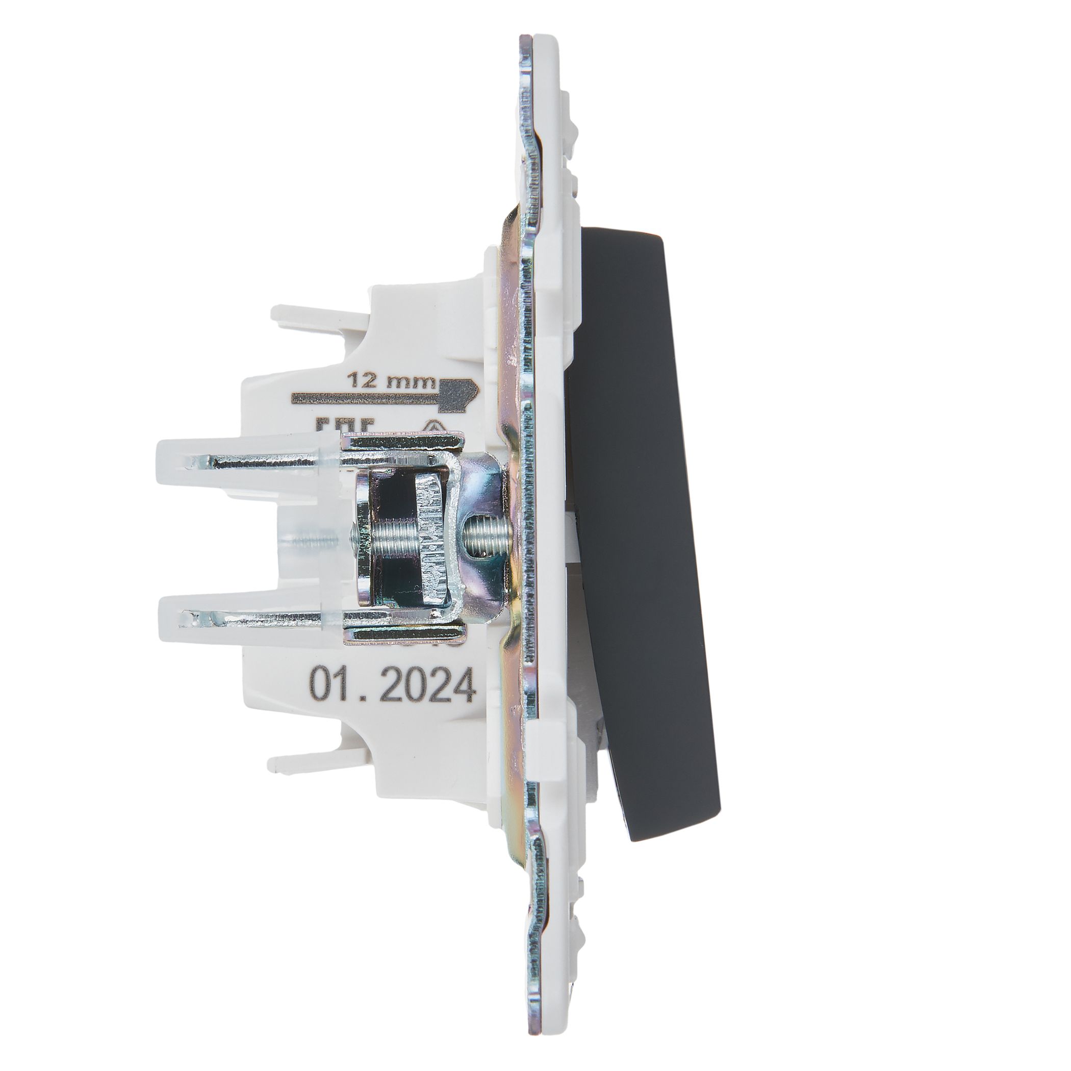             SKANDY Ажыратқыш 1 пернелі, өтпелі 10А SK-V02G графит IEK    