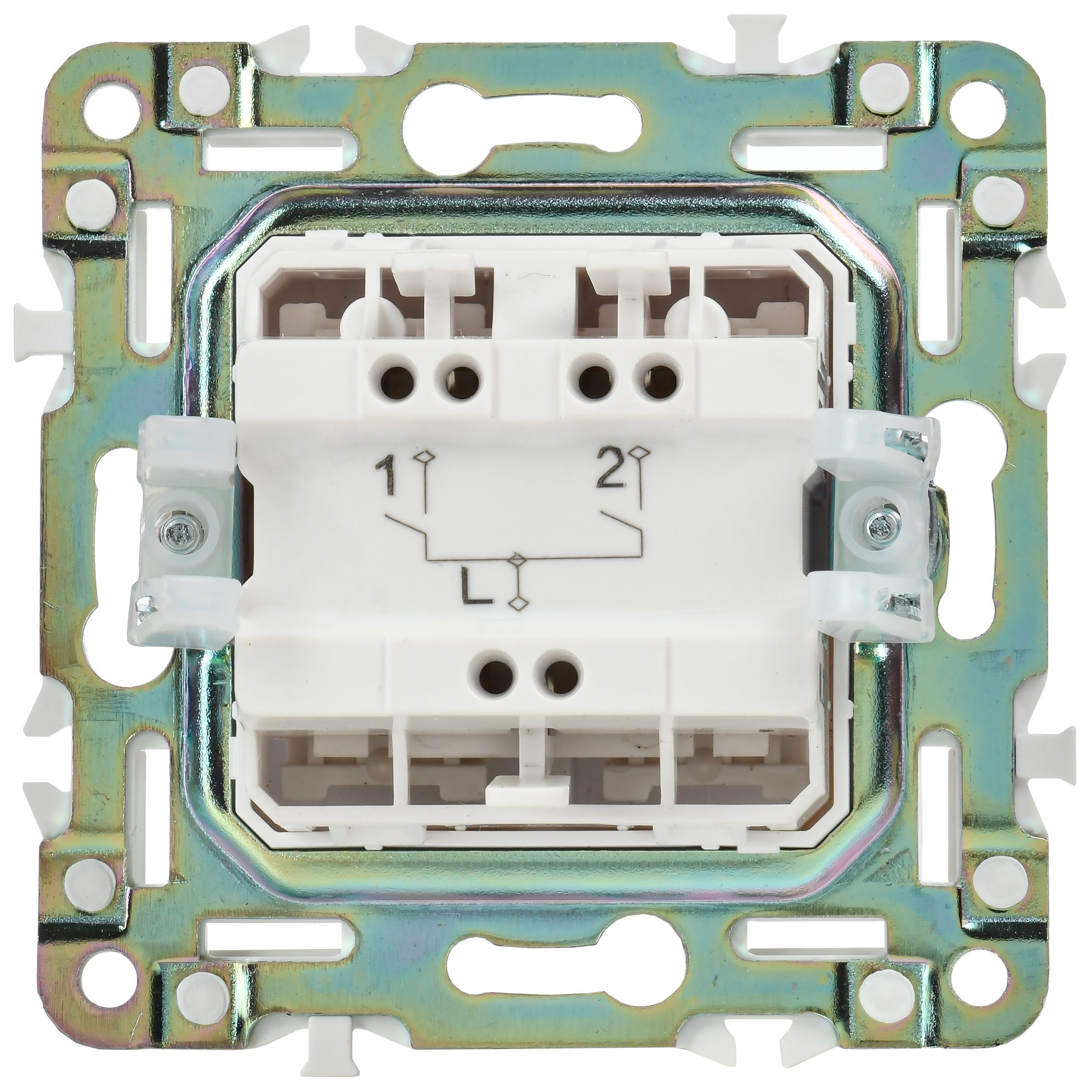             SKANDY Ажыратқыш 2 пернелі 10А SK-V04W арктикалық ақ IEK    