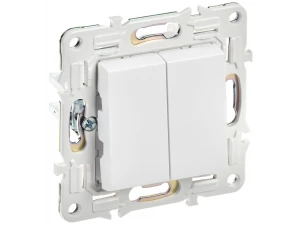 SKANDY Выключатель 2-клавишный 10А SK-V04W арктический белый IEK