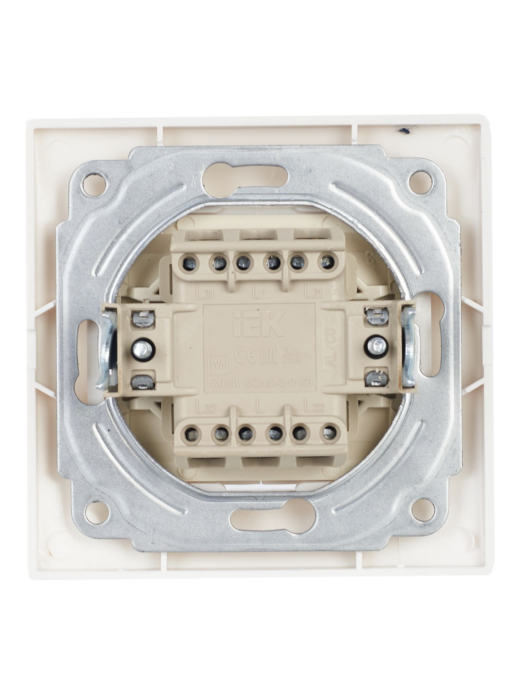             KVARTA Ажыратқыш 2 пернелі, өтпелі 10А ВСп10-2-0-КБ ақ IEK    