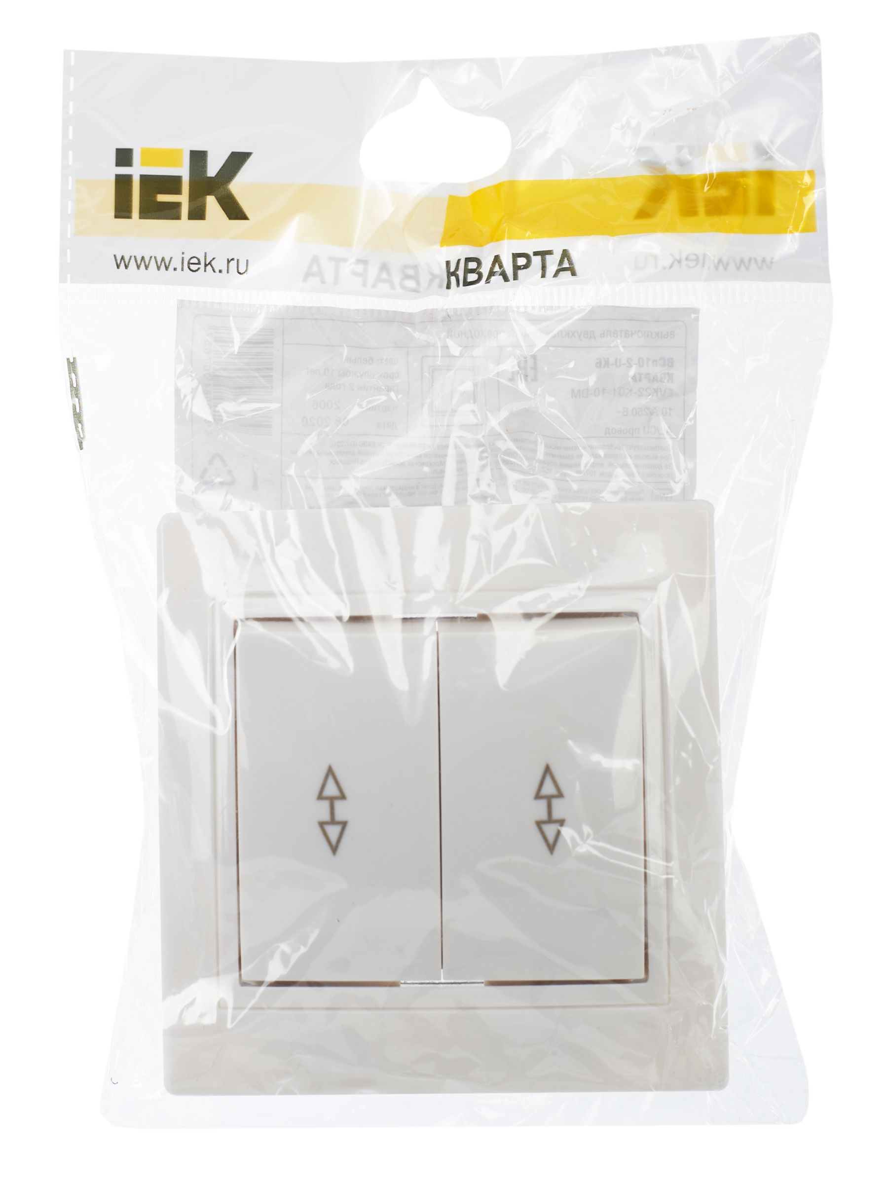             KVARTA Ажыратқыш 2 пернелі, өтпелі 10А ВСп10-2-0-КБ ақ IEK    