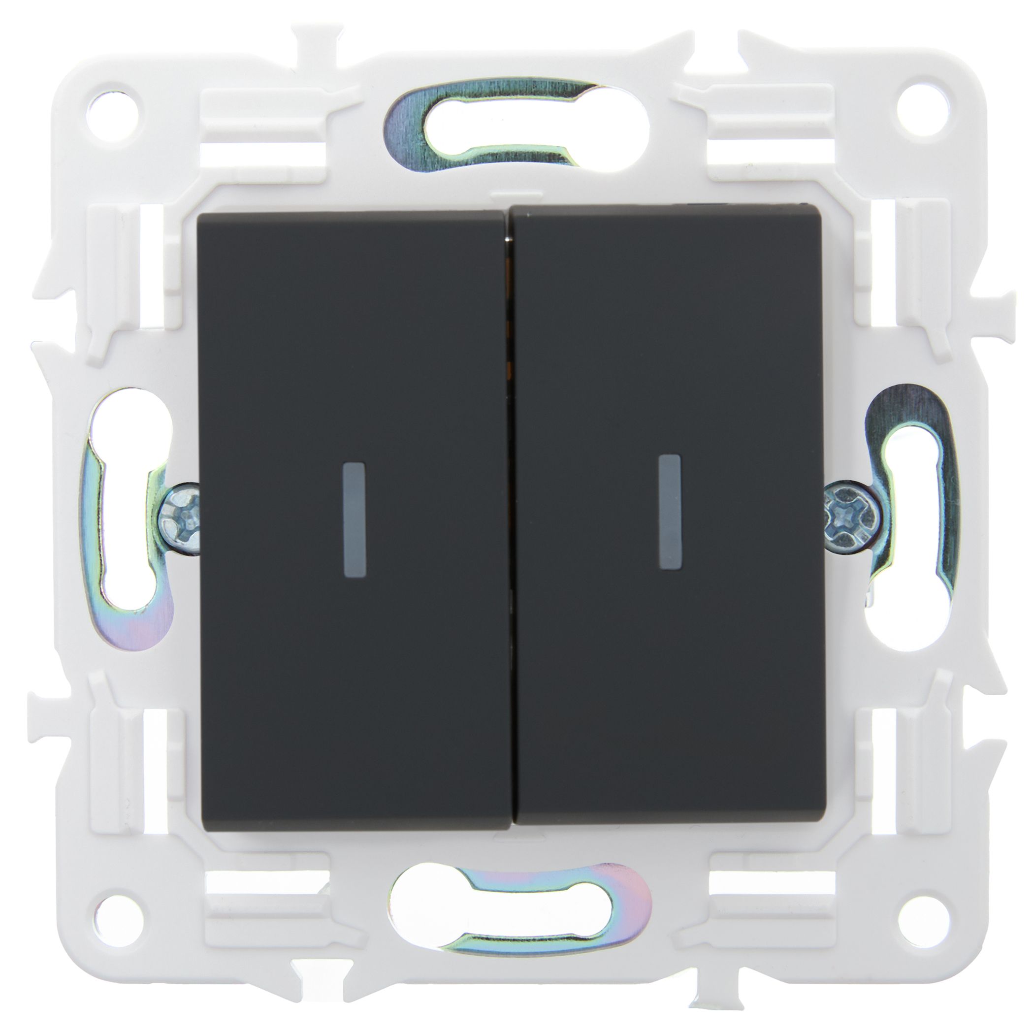             SKANDY Ажыратқыш, 2 пернелі, өтпелі, индикациямен, 10А SK-V10G графит IEK    