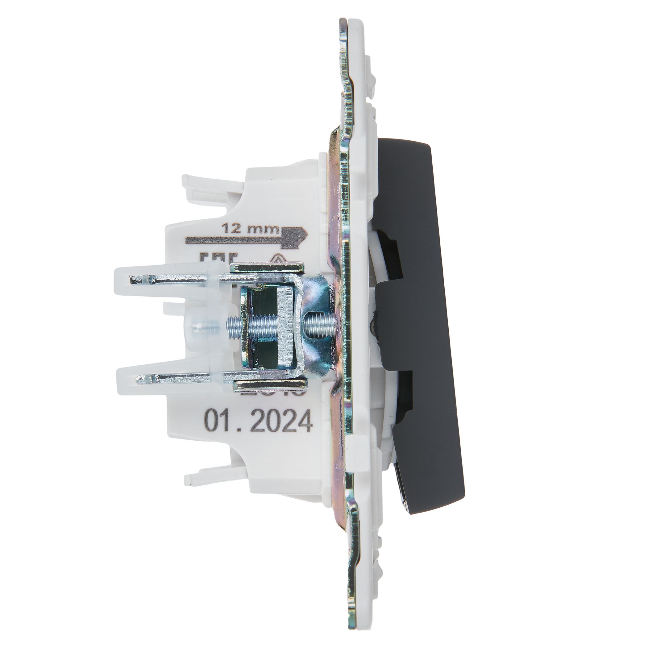             SKANDY Ажыратқыш, 2 пернелі, өтпелі, индикациямен, 10А SK-V10G графит IEK    