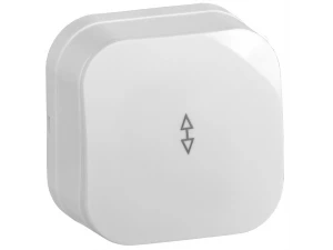 GLORY Выключатель 1-клавишный для открытой установки проходной 10А ВСп10-1-0-ХБ белый IEK