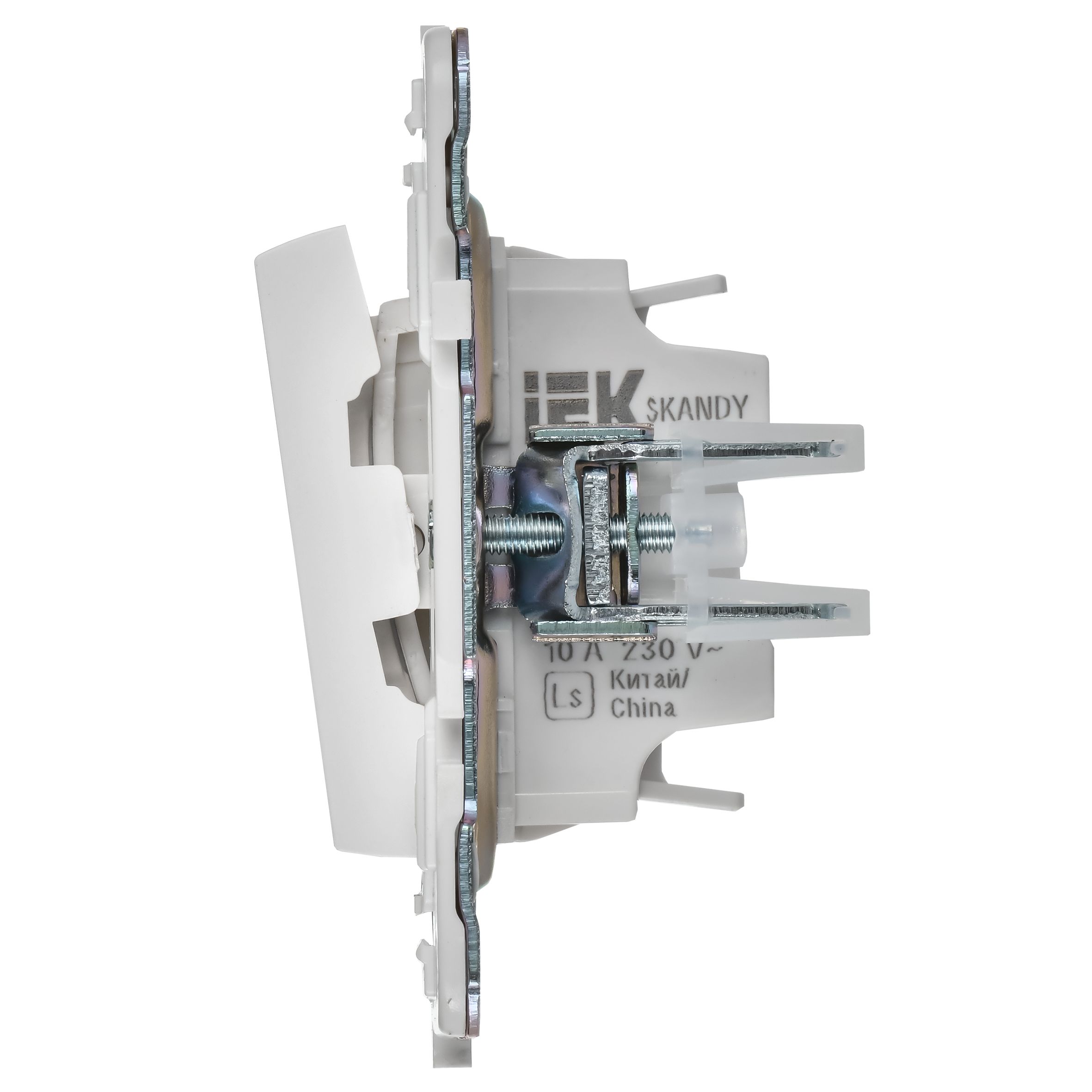             SKANDY Ажыратқыш, 2 пернелі, өтпелі, индикациямен, 10А SK-V10W арктикалық ақ IEK    