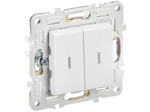 SKANDY Выключатель 2-клавишный проходной с индикацией 10А SK-V10W арктический белый IEK