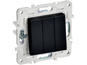 SKANDY Выключатель 3-клавишный 10А SK-V11Bl черный IEK