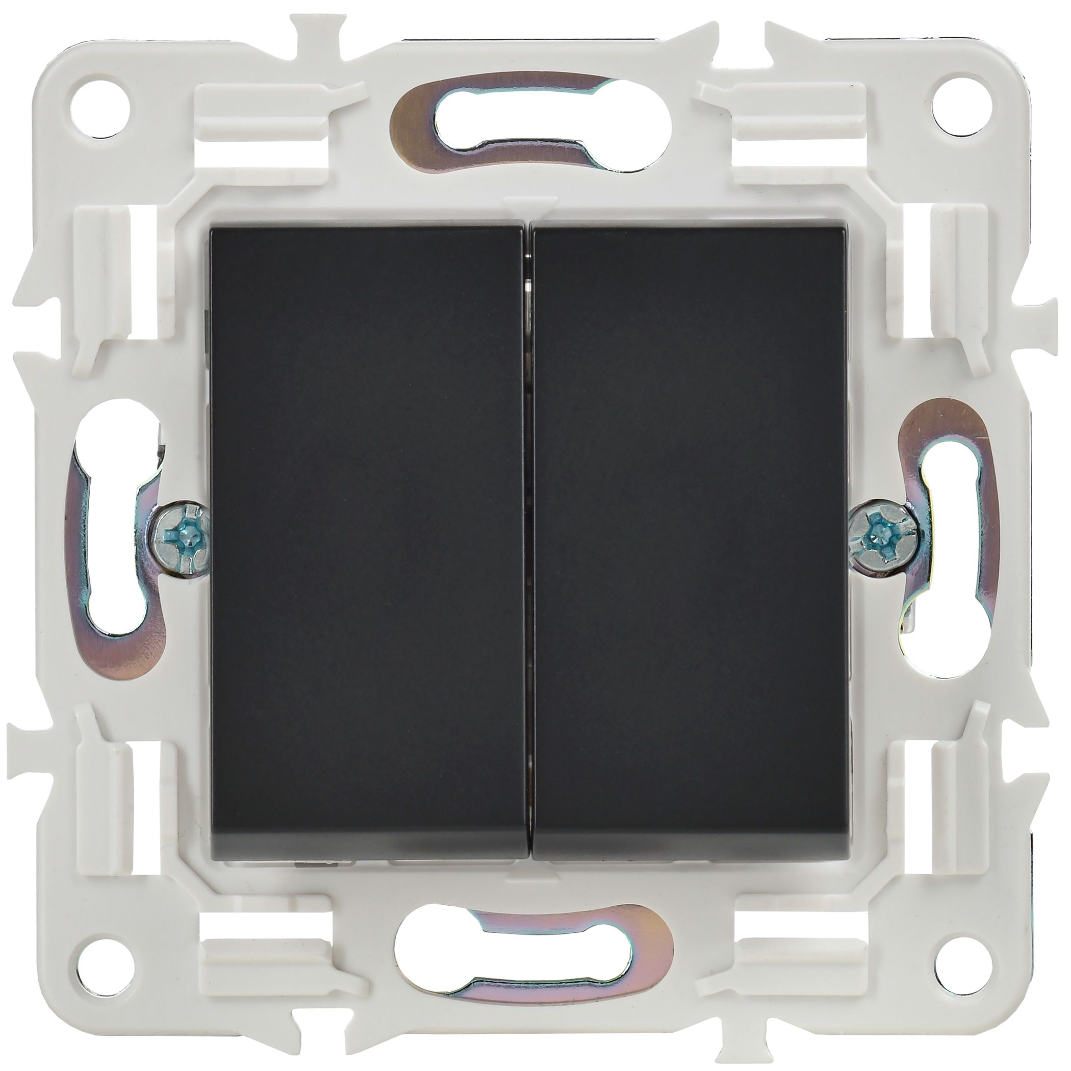             SKANDY Ажыратқыш 2 пернелі, өтпелі 10А SK-V05Bl қара IEK    