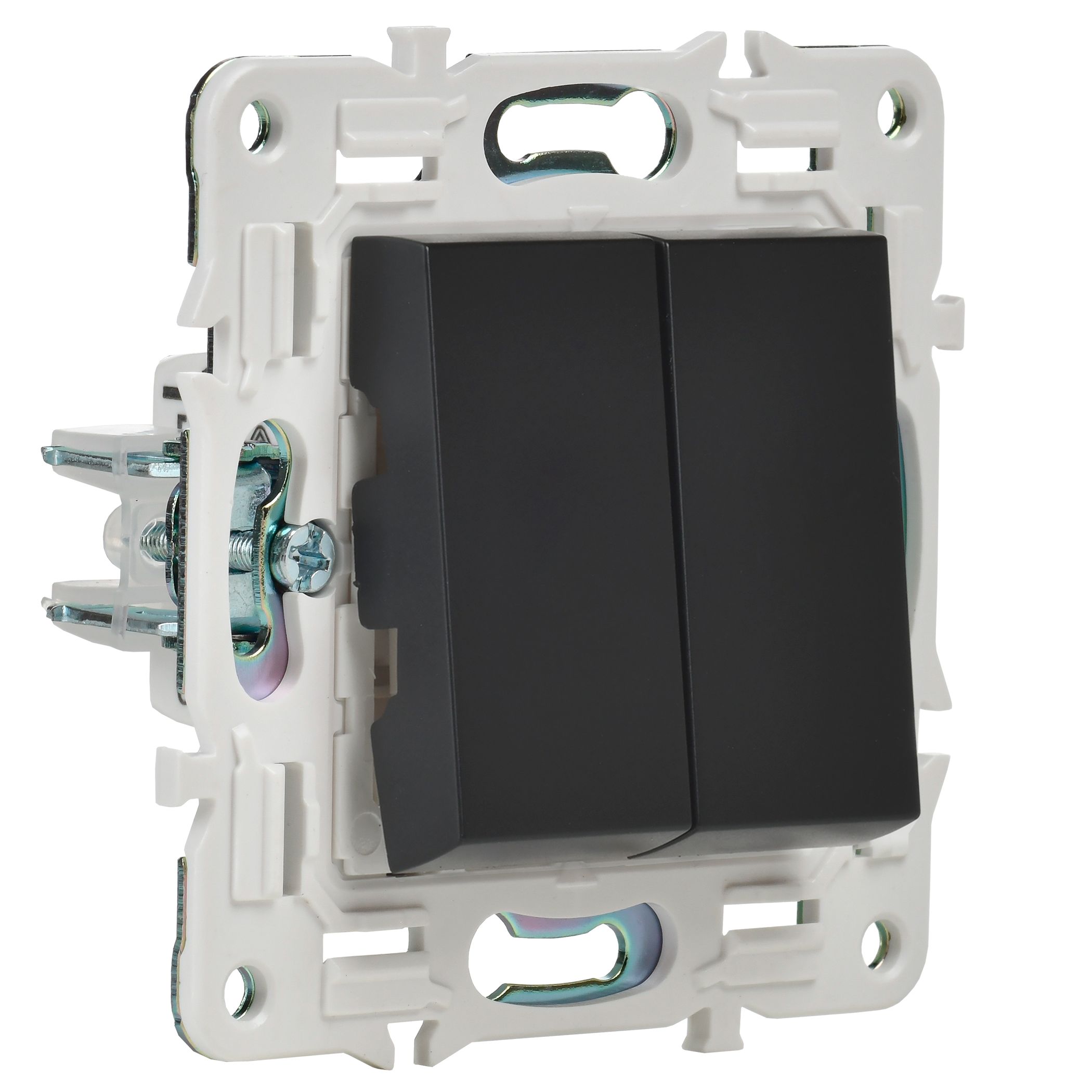             SKANDY Ажыратқыш 2 пернелі, өтпелі 10А SK-V05Bl қара IEK    