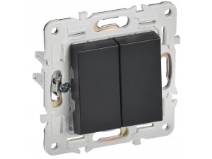 SKANDY Выключатель 2-клавишный проходной 10А SK-V05Bl черный IEK