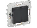             SKANDY Ажыратқыш 2 пернелі, өтпелі 10А SK-V05Bl қара IEK    