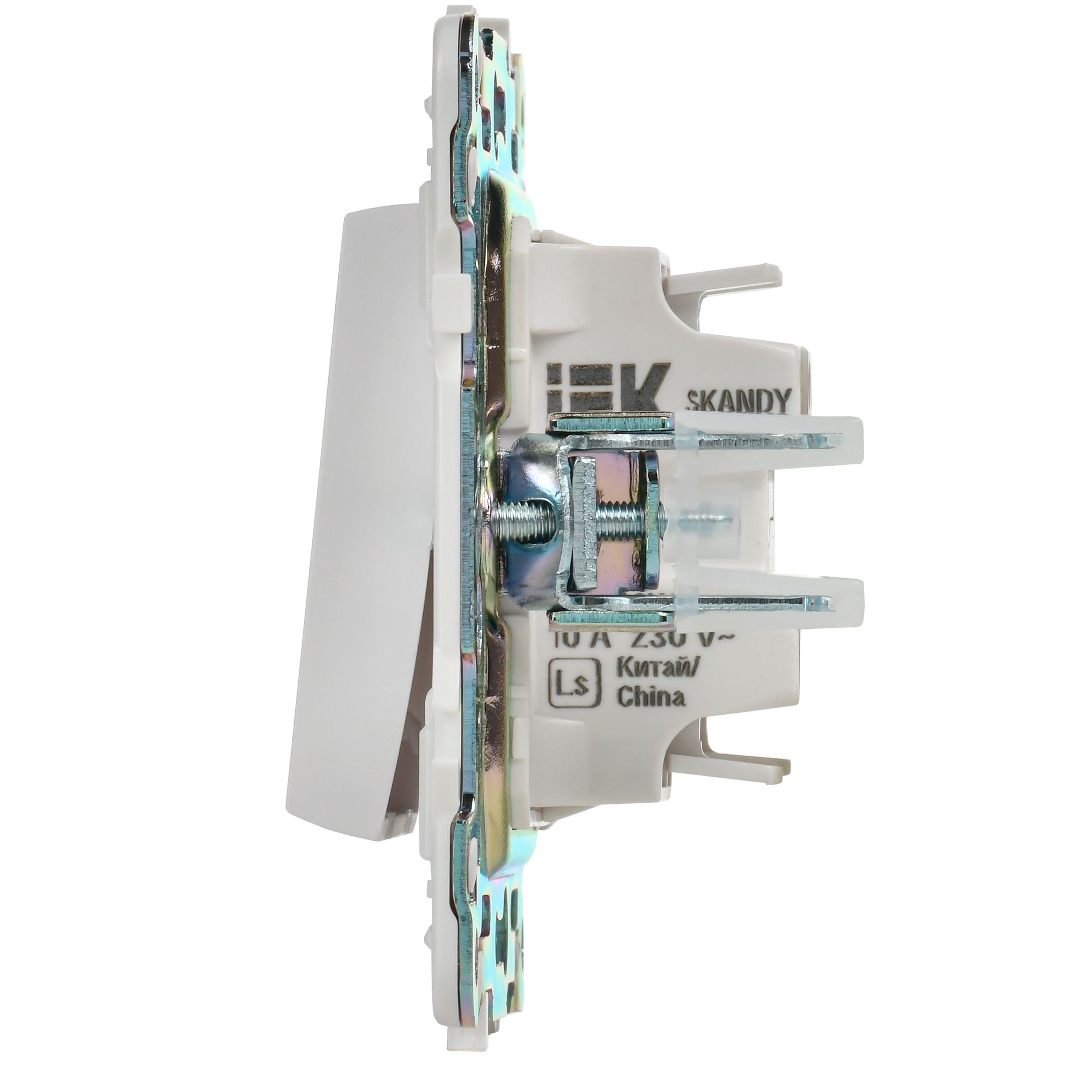             SKANDY Ажыратқыш 1 пернелі, индикациямен 10А SK-V07W арктикалық ақ IEK    