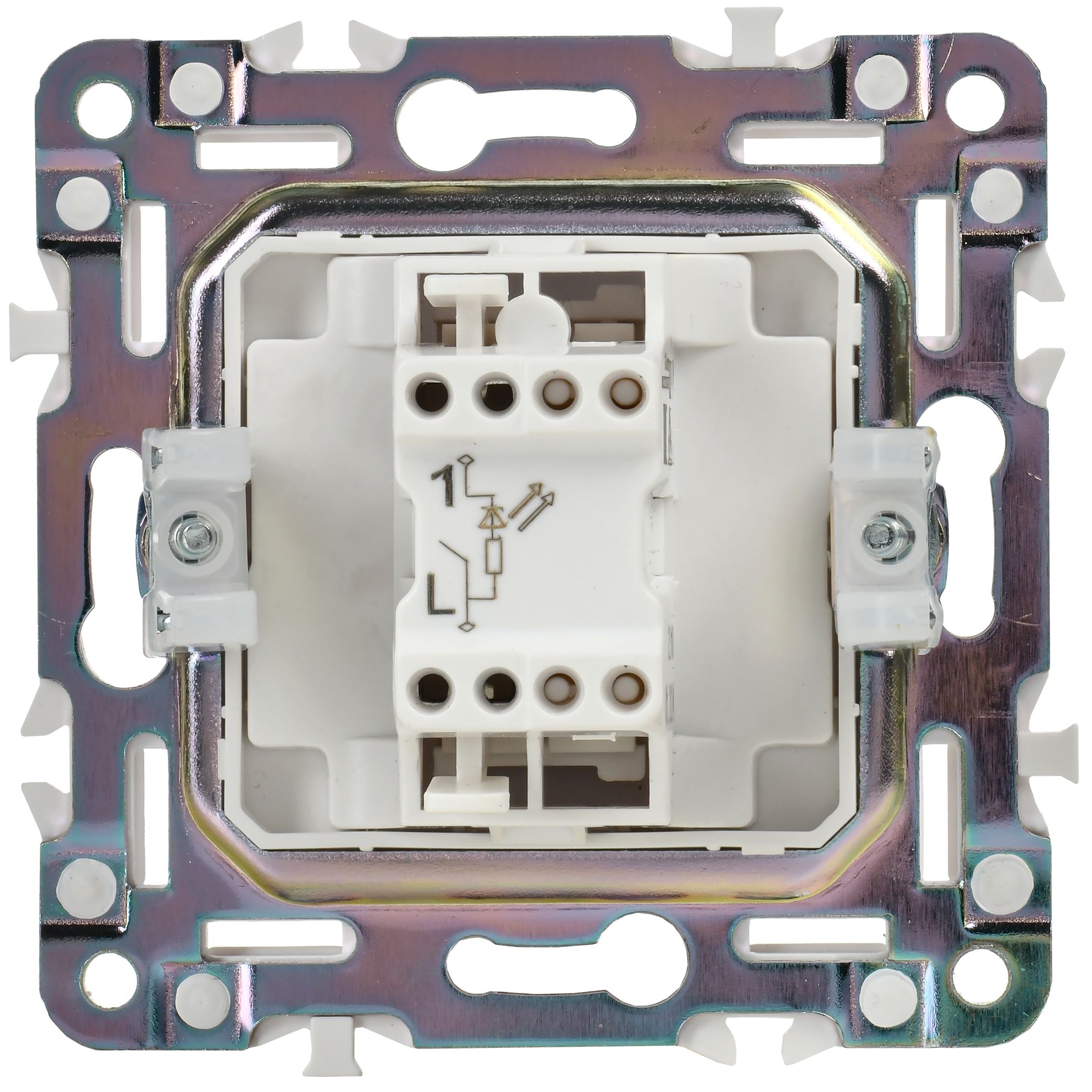             SKANDY Ажыратқыш 1 пернелі, индикациямен 10А SK-V07W арктикалық ақ IEK    