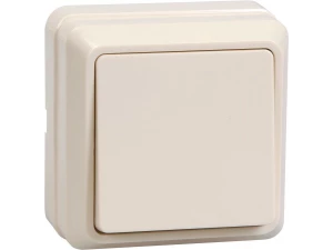 OKTAVA Выключатель 1-клавишный для открытой установки 10А ВС20-1-0-ОКм кремовый IEK