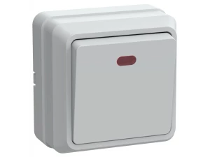 Выключатель ВС20-1-1-ОБ 1кл с инд 10А откр.уст. ОКТАВА (белый) ИЭК