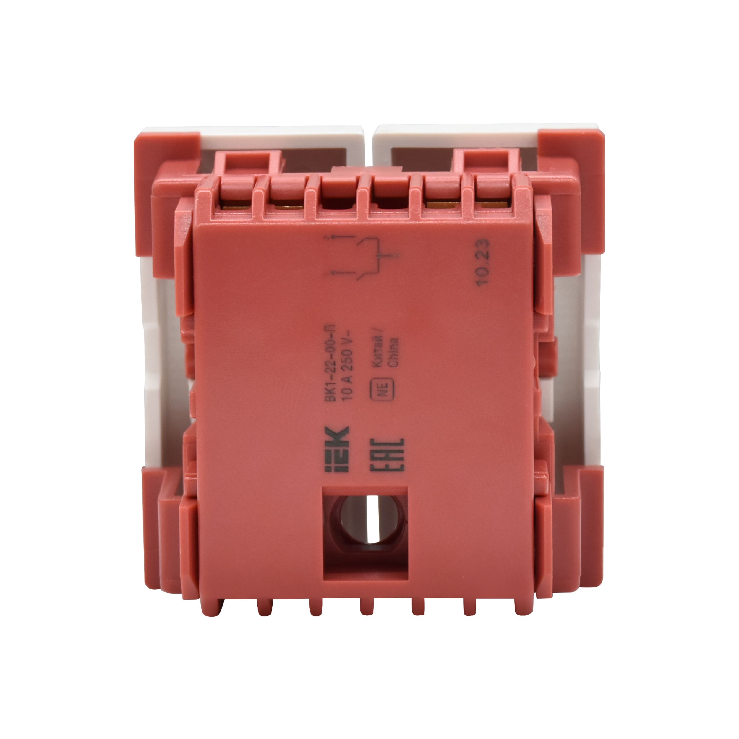             ВК1-22-00-П Ажыратқыш 2-пернелі (на 2 модульге) ПРАЙМЕР ақ ИЭК    