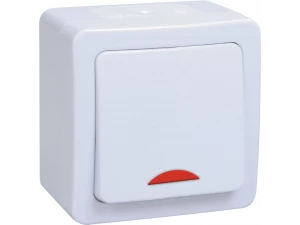 Выключатель ВС 20-1-1-ГПБ однокл. с инд. о/у IP54 ГЕРМЕС PLUS (белый) ИЭК
