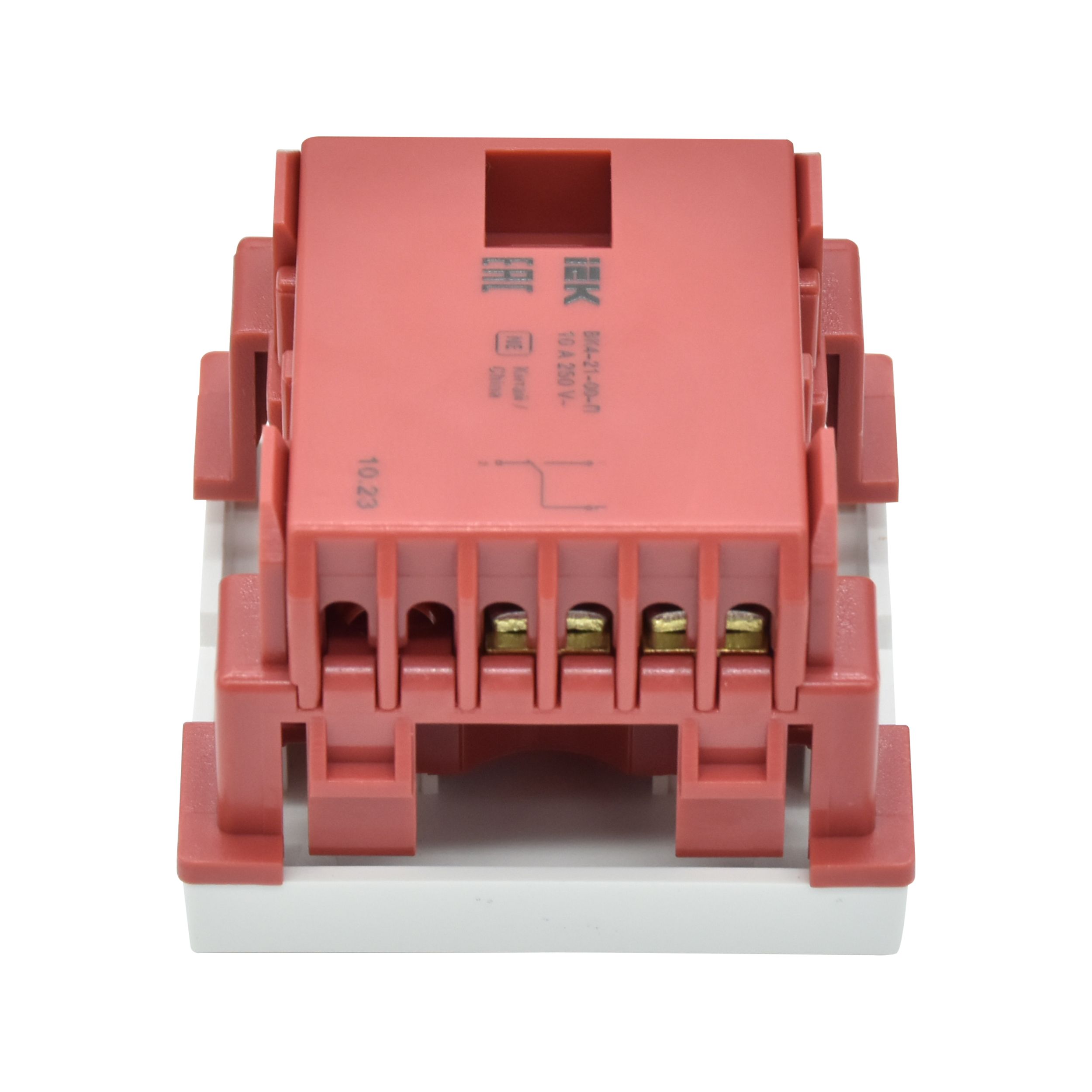             ВК4-21-00-П Өтпелі ажыратқыш (ажыратып-қосқыш) 1-пернелі (2 модульге) ПРАЙМЕР ақ ИЭК    