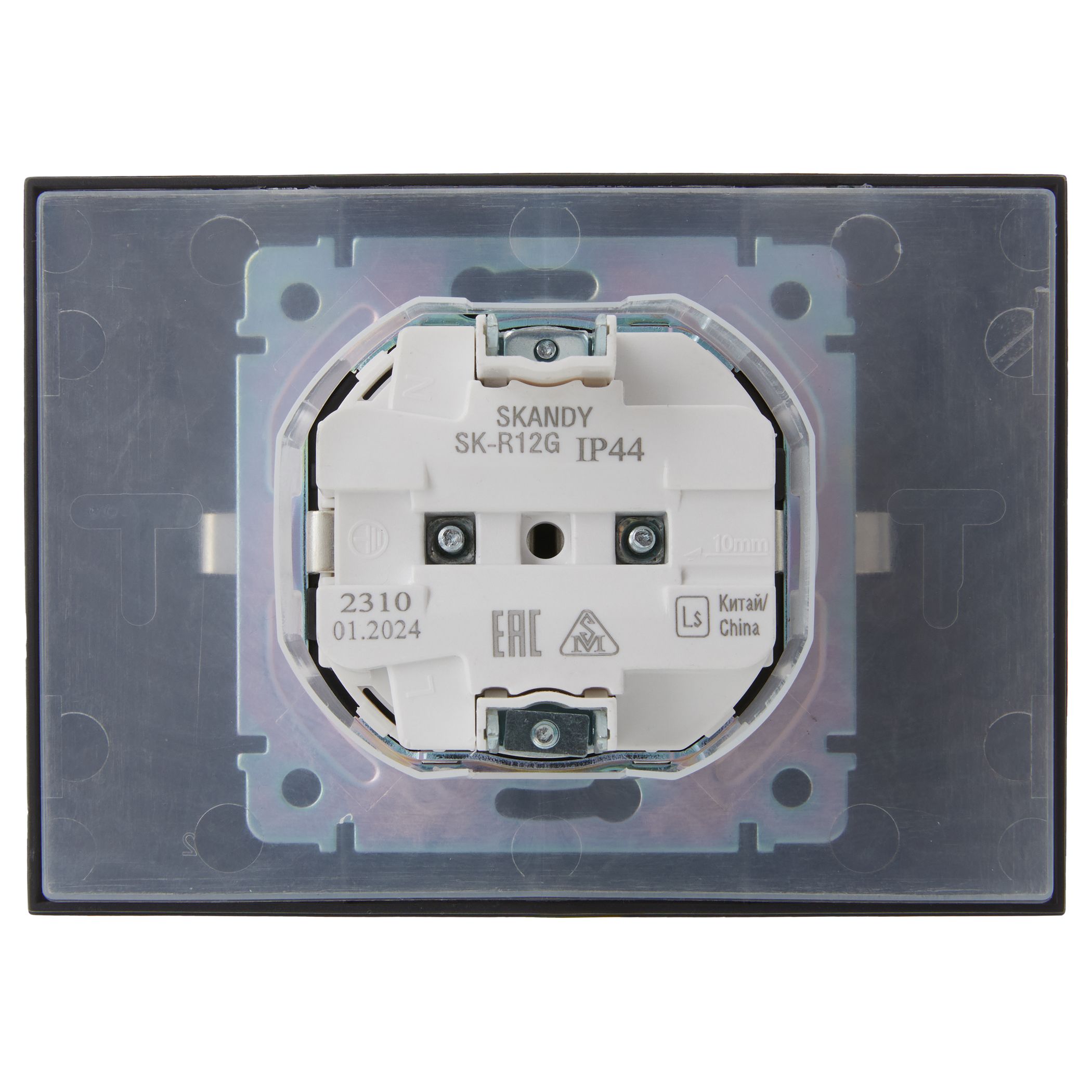             SKANDY Розетка 2 орынды, қақпағы бар 16А жиынтықта IP44 SK-R12G графит IEK SK-R12G графит IEK    