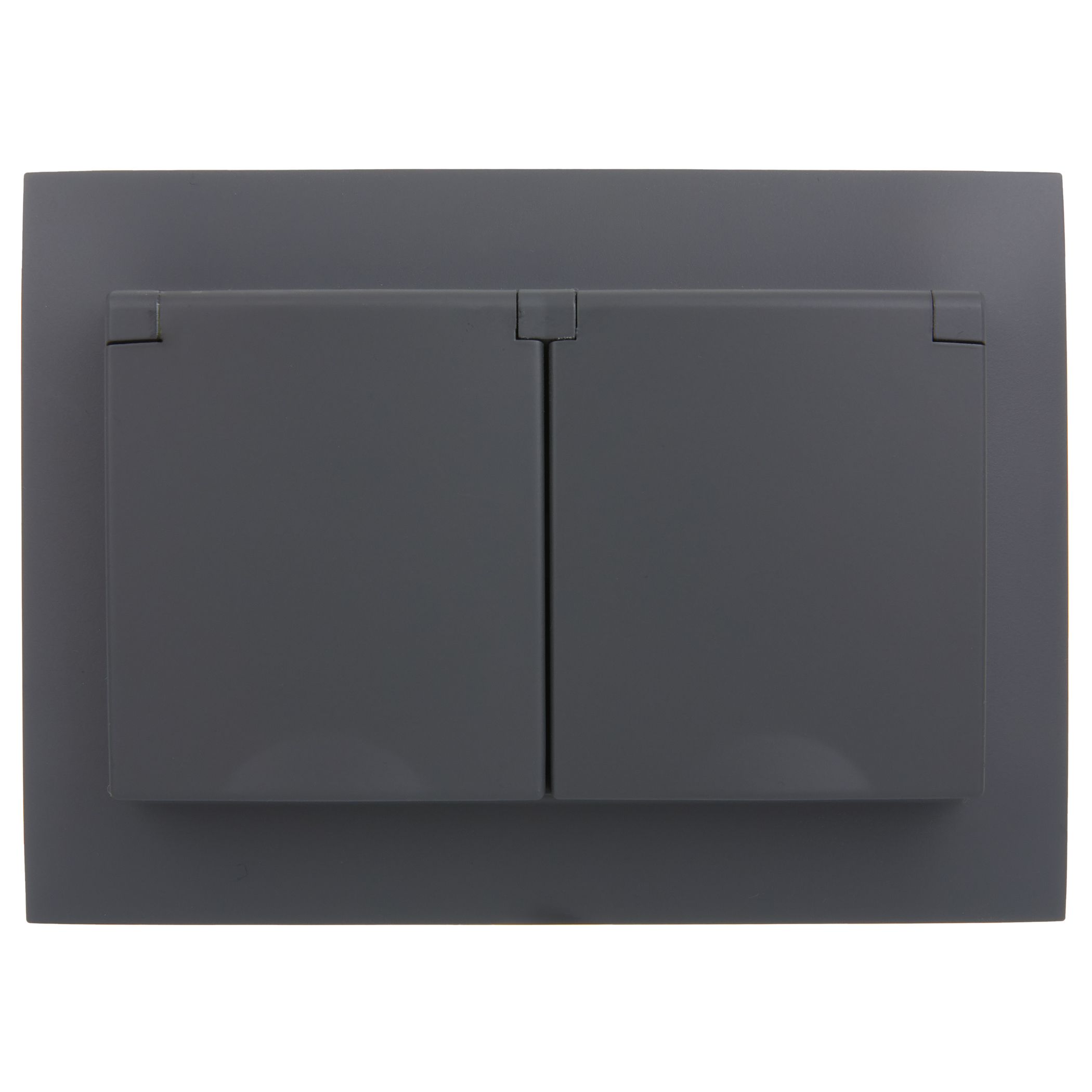             SKANDY Розетка 2 орынды, қақпағы бар 16А жиынтықта IP44 SK-R12G графит IEK SK-R12G графит IEK    