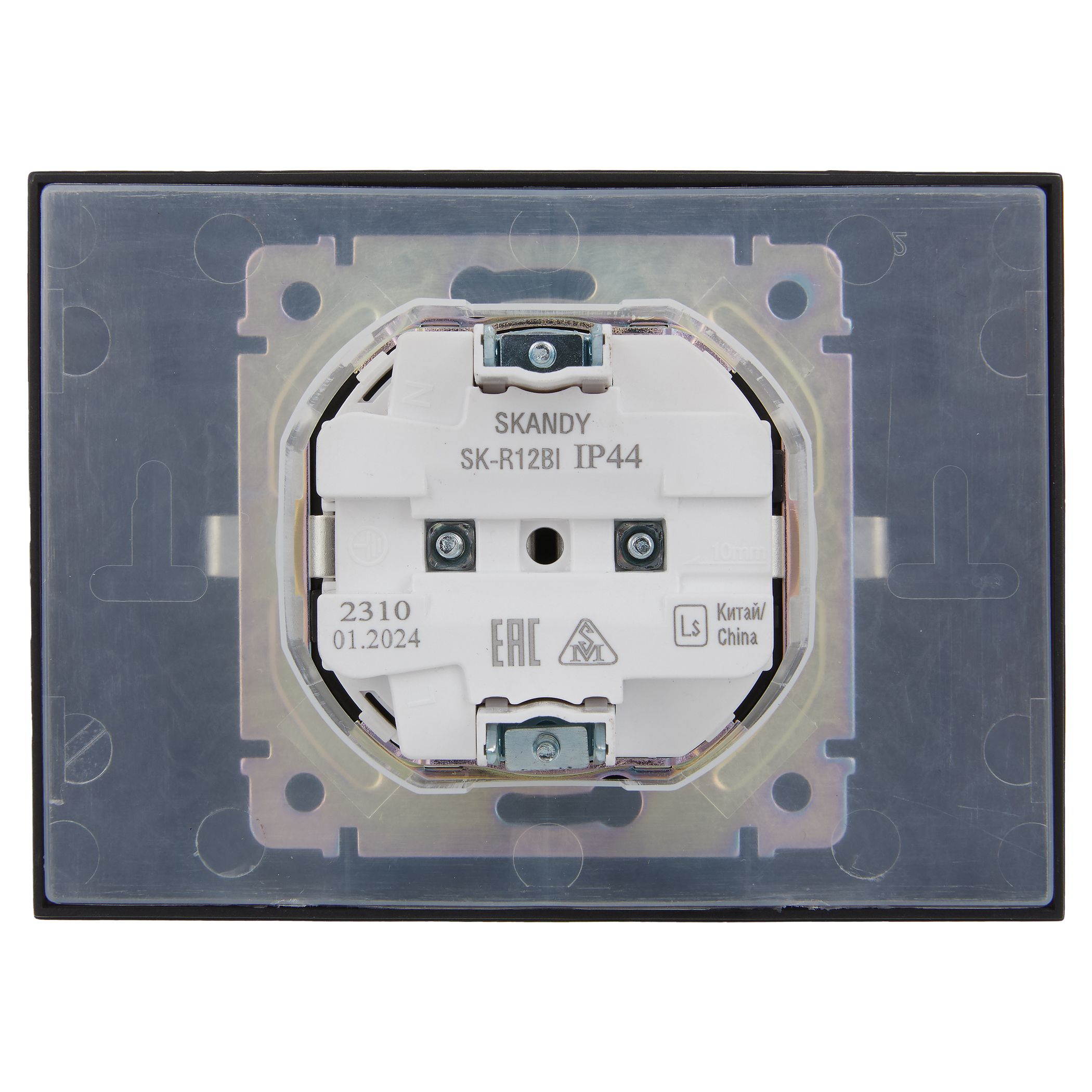             SKANDY Розетка 2 орынды, қақпағы бар 16А жиынтықта IP44 SK-R12Bl қара IEK SK-R12Bl қара IEK    