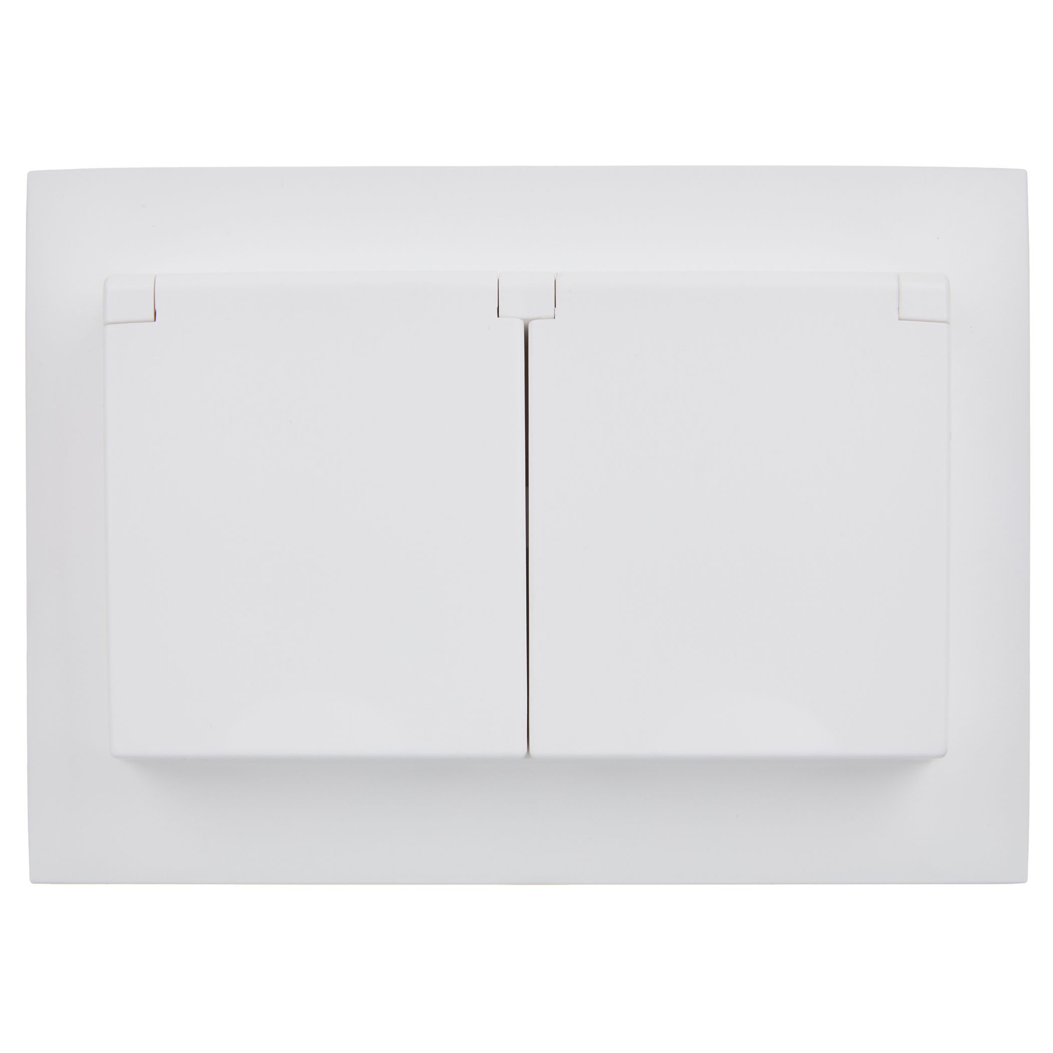             SKANDY Розетка 2 орынды, қақпағы бар 16А жиынтықта IP44 SK-R12W арктикалық ақ IEK    