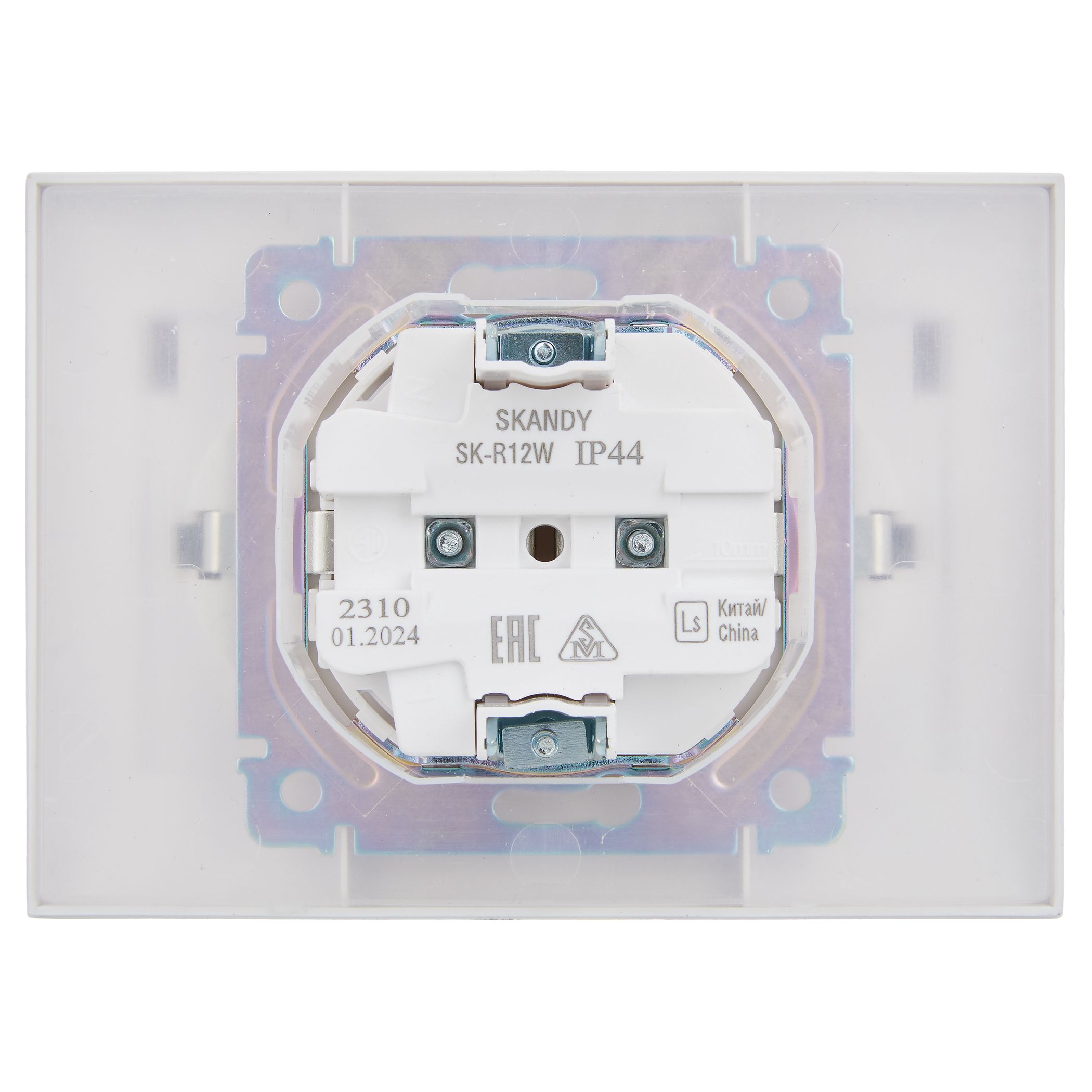             SKANDY Розетка 2 орынды, қақпағы бар 16А жиынтықта IP44 SK-R12W арктикалық ақ IEK    