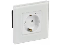             iTEQ SMART-розетка 16А WIFI+BLE қолдауы бар, шыны жиектемесі бар, қорғаныс пердешелерімен, ақ ONI    