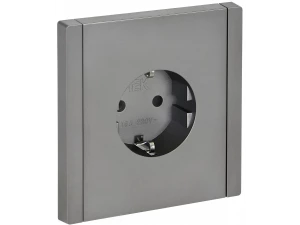 FORTE&PIANO Розетка 1-местная с заземлением с защитными шторками 16А FP513 сталь ИЭК
