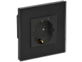             iTEQ SMART-розетка 16А WIFI+BLE қолдауы бар, шыны жиектемесі бар, қорғаныс пердешелерімен, қара ONI    